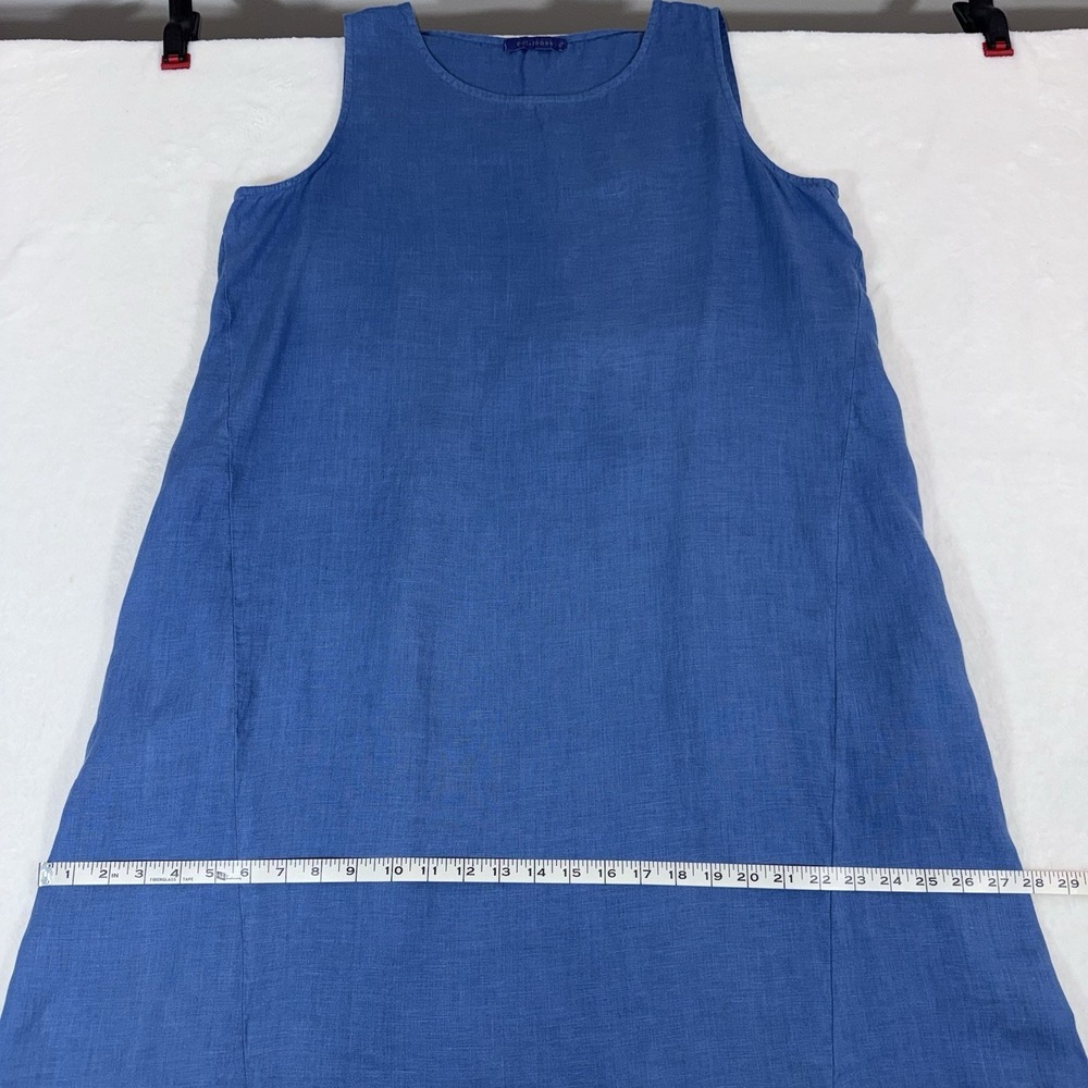 Cut Loose Aline Tank Dress Womans XL Amalfi Blue 100% Linen Boho Beachy - Picture 10 of 11
